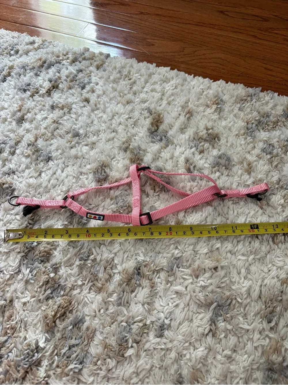 Adjustable Pink Cat Harness with Secure Black Hardware*